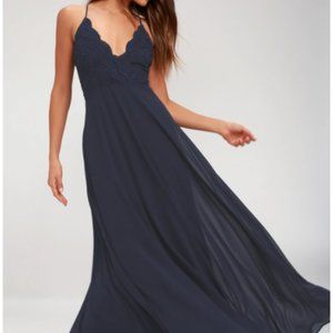 Madalyn Navy Blue Lace Maxi Dress